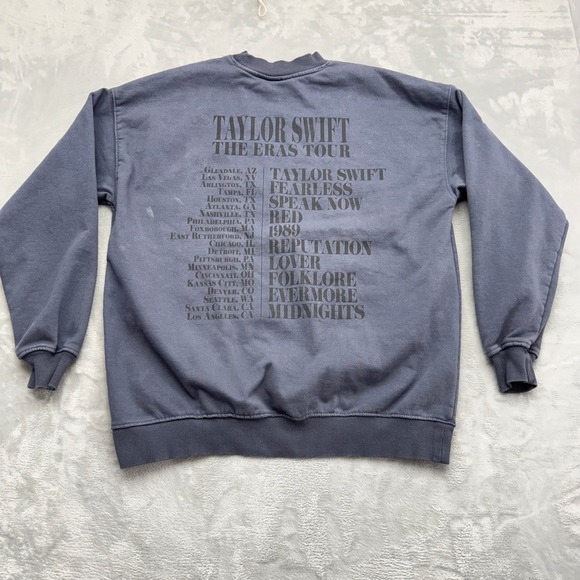 Taylor Swift The Eras Tour Sweatshirt Small Blue Crewneck Concert Merch - Picture 3 of 9